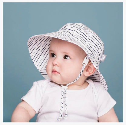 JAN & JUL - Gorro de sol con capucha de algodón, 0-6 meses