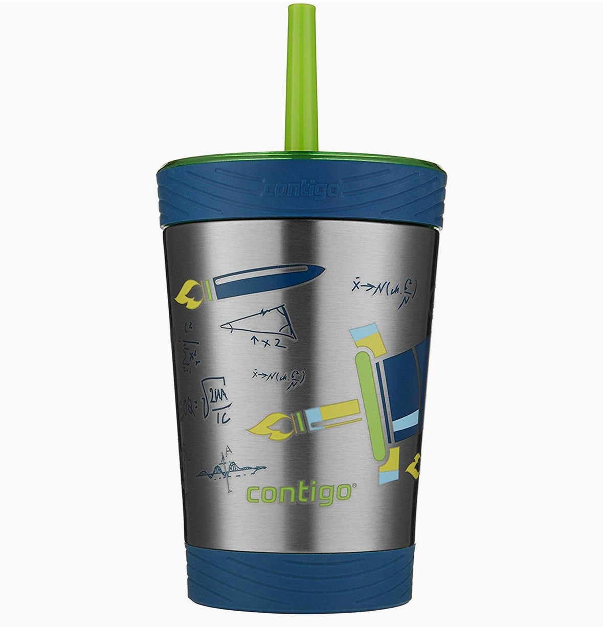 Contigo - Vaso a prueba de derrames para niños, con pajilla, de 14 onzas