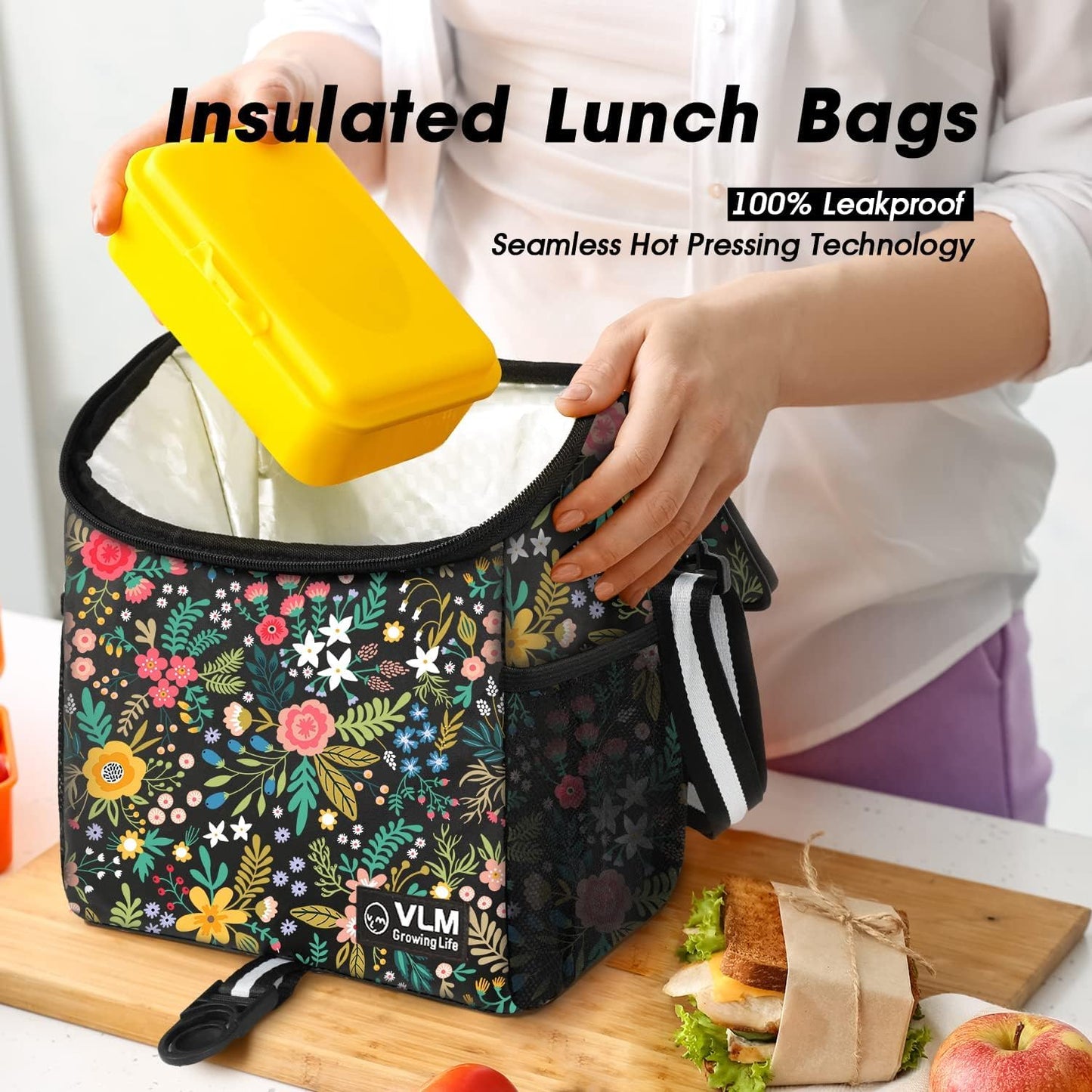 VLM Fiambrera para mujer, bolsa de almuerzo