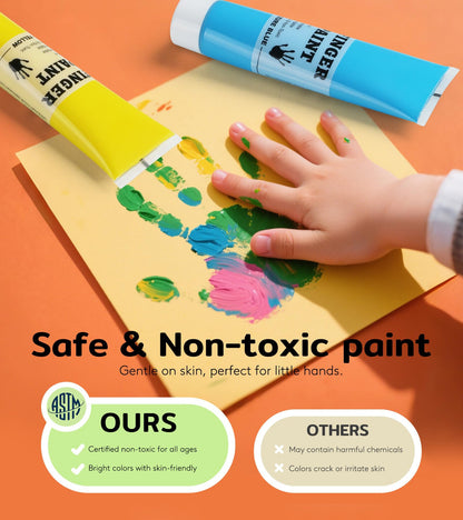 TMOL - Pintura Lavable para Dedos para niños, 25 Pinturas para Dedos no tóxicas