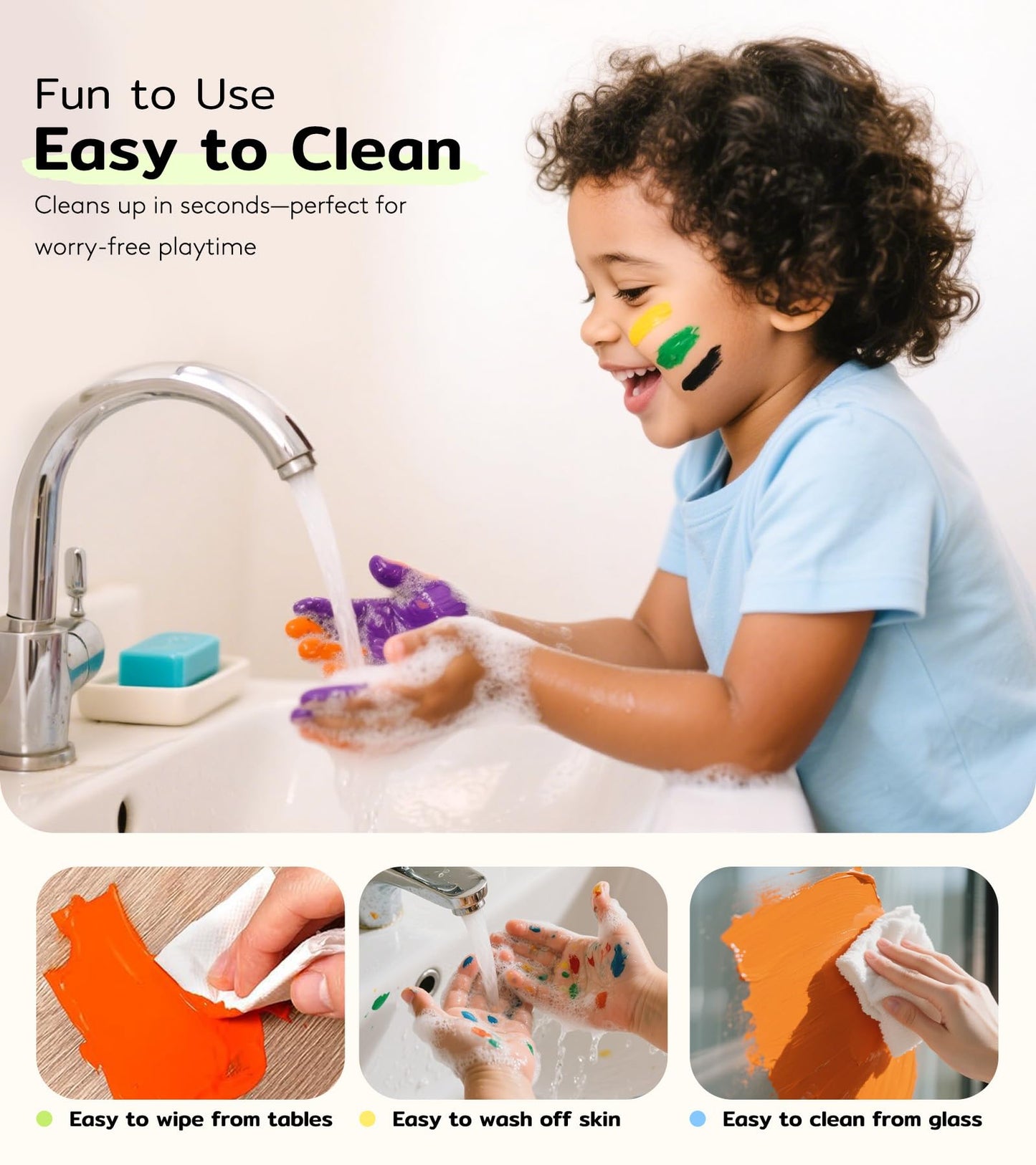 TMOL - Pintura Lavable para Dedos para niños, 25 Pinturas para Dedos no tóxicas