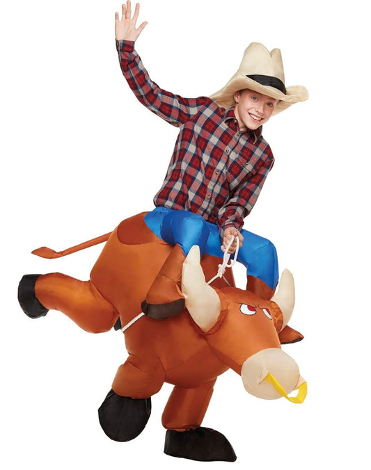 Spirit Halloween Disfraz inflable de toro para niños, talla única