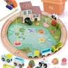 Juego de pistas de tren de madera – 48 piezas
