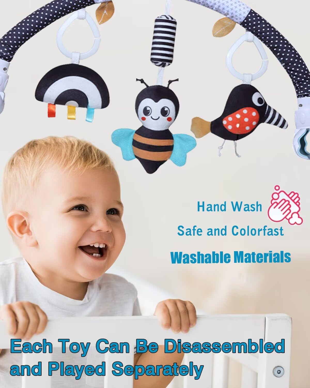 Juguetes de arco de cochecito de bebé, para asiento de automóvil