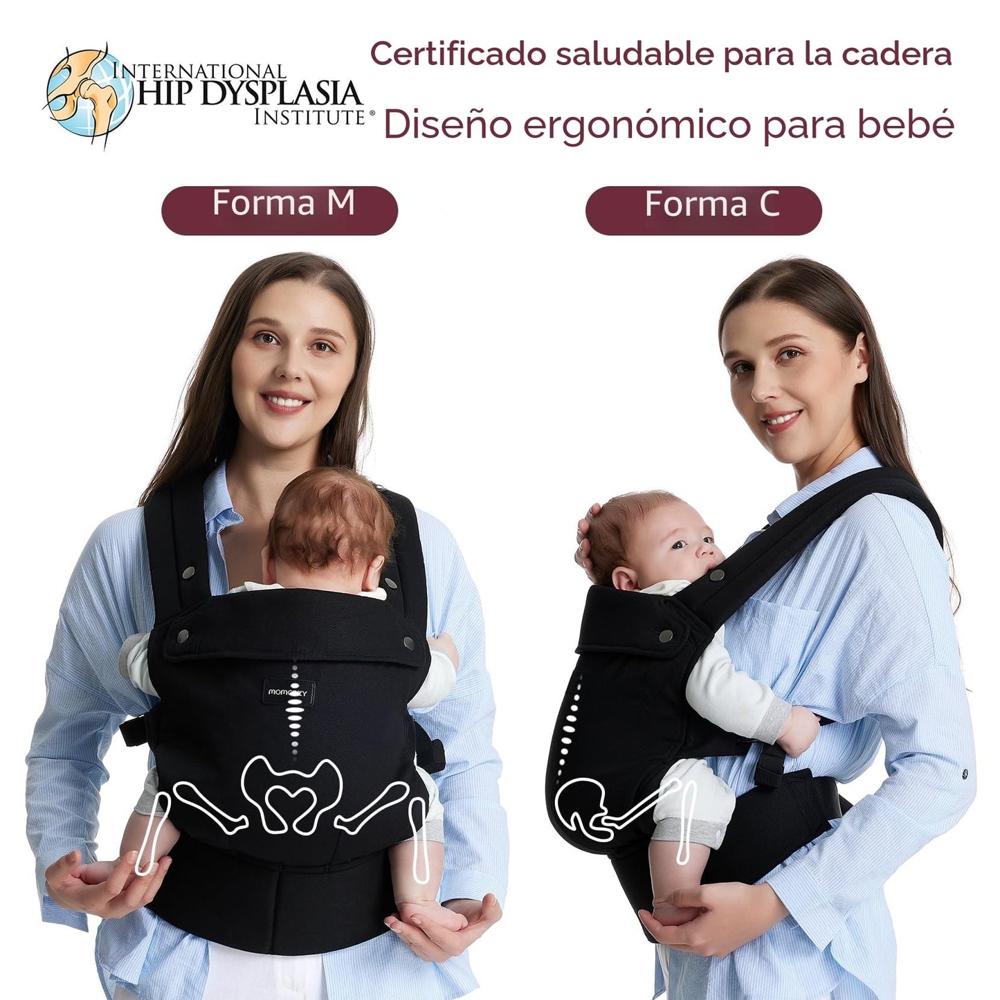 Momcozy Portabebés ergonómico, acogedor y ligero para 7-45 libras