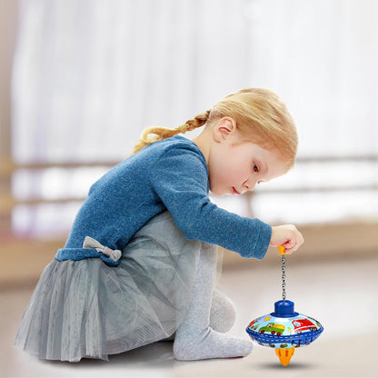 Juguete retro de lata giratoria para niños