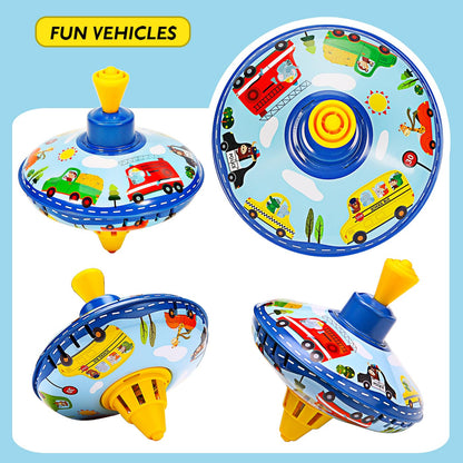 Juguete retro de lata giratoria para niños