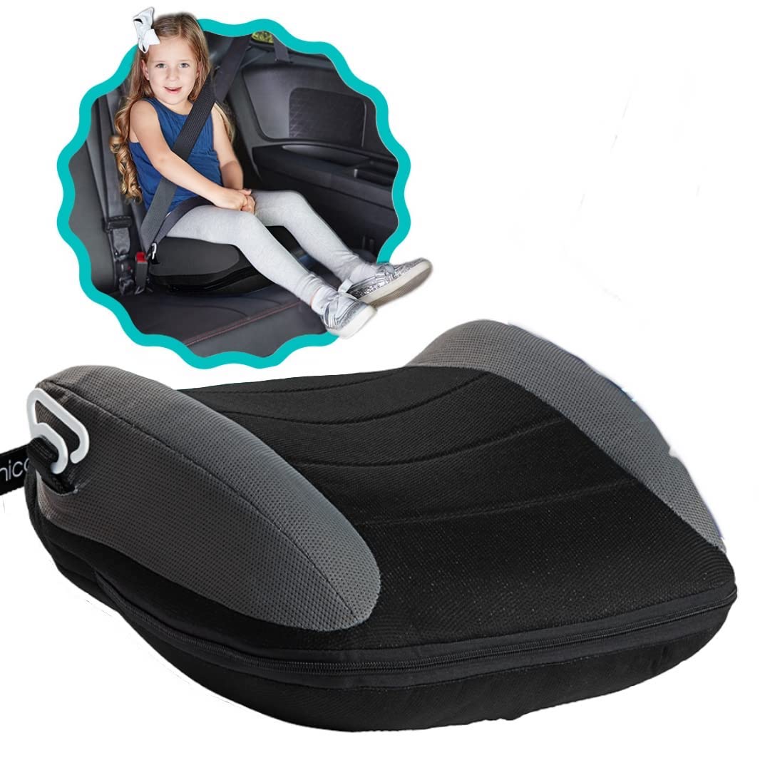 hiccapop UberBoost - Asiento elevador inflable para automóvil, asiento elevador estrecho sin espalda para viajes