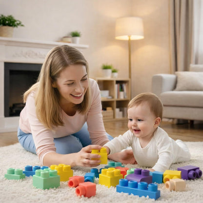 Juego de bloques suaves para bebés, 80 piezas