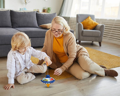 Juguete retro de lata giratoria para niños