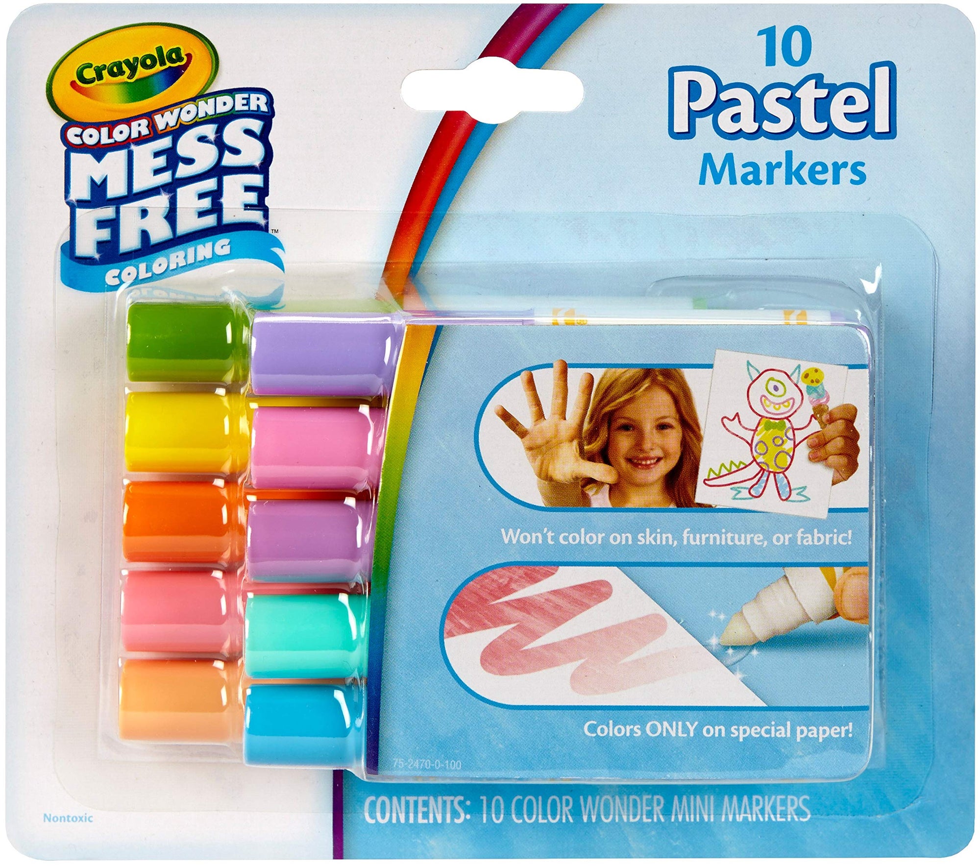 Crayola color wonder mess free 10 marcadores pastel