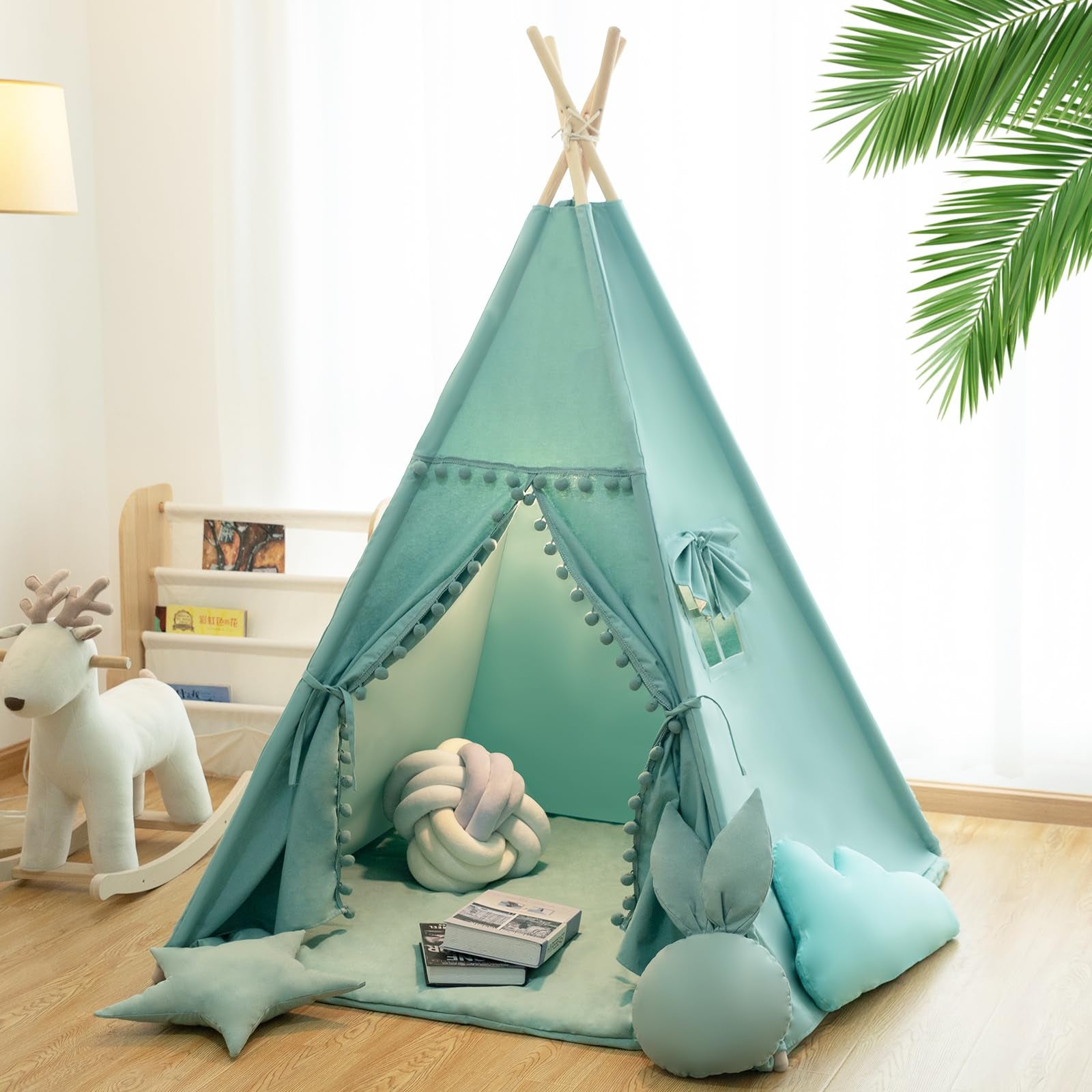 Tienda tipi para niños con tapete grueso