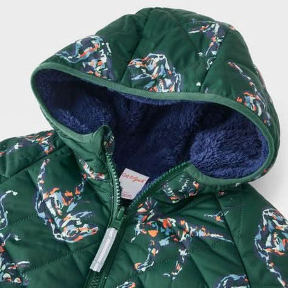 Toddler Boys' Dino Printed Quilted Reversible Puffer Jacket - Cat & Jack, 5 años