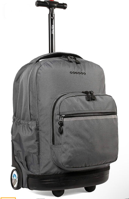 J World New York Sunrise - Mochila con ruedas, gris
