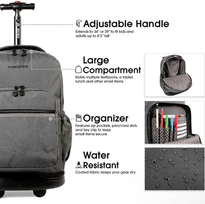 J World New York Sunrise - Mochila con ruedas, gris