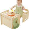 Juego de mesa y silla Montessori, diseño ajustable para niños pequeños, ideal para comer, aprender y jugar