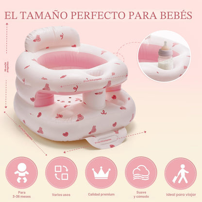 Asiento inflable de bebé para bebés de 3 a 36 meses
