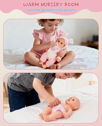 Juego de Cochecito Muñeca Bebé PLAYFULBAY con 2 Trajes