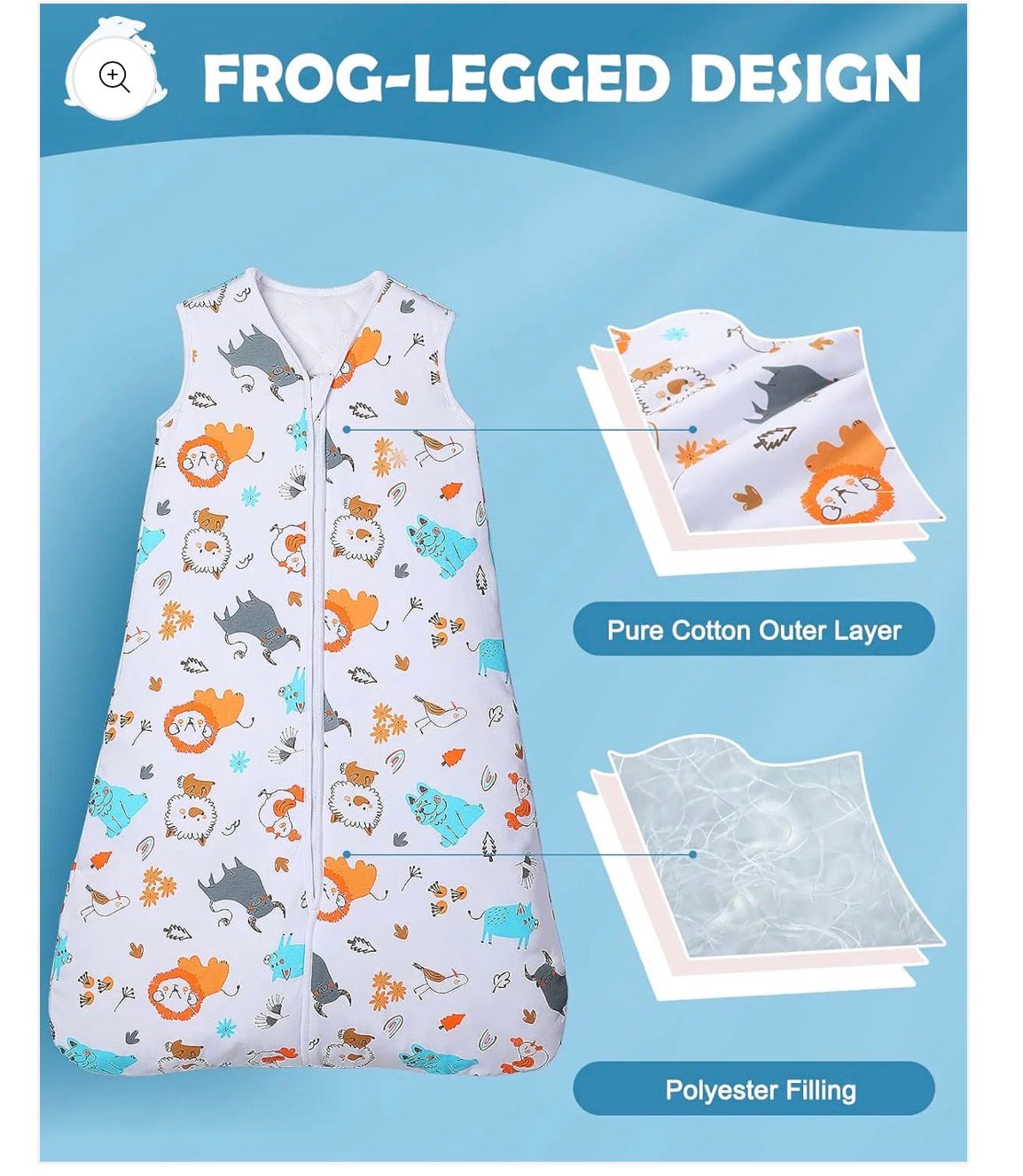 Saco de dormir para bebé Lictin 2.5 TOG, talla única