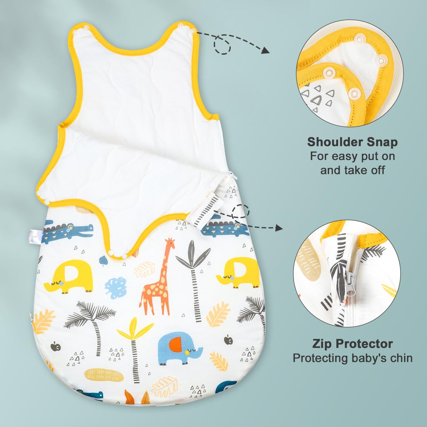 FLYISH DIRECT Saco de dormir para bebé de invierno, 2,5 tog, cálido, de algodón, 0-3 meses