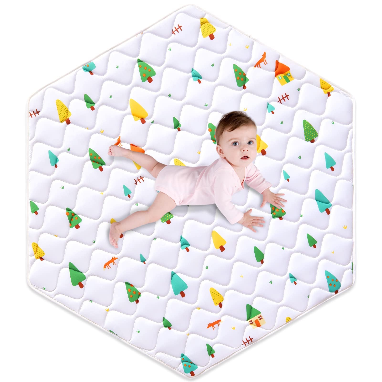 Tapete hexagonal de espuma prémium para bebé, 52 x 45