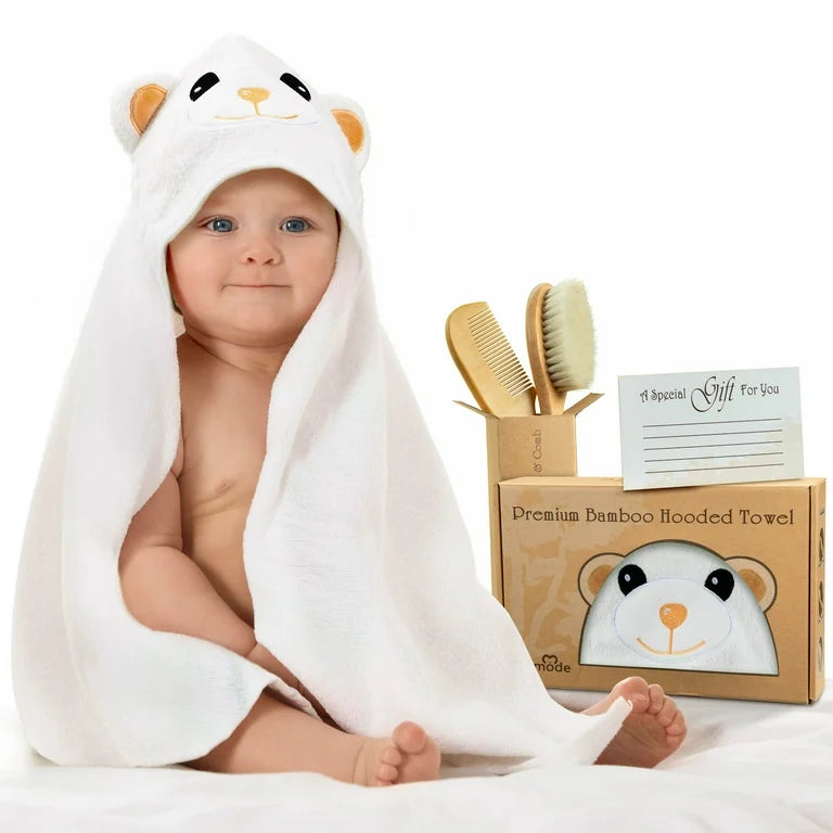 KERMODE Baby Hooded Towel Set – 100 % Bamboo