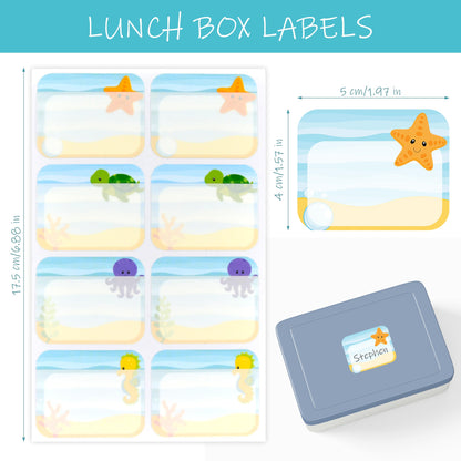 QIVIP - Etiquetas de nombre multiusos surtidas, impermeables, aptas para lavavajillas, microondas, autolaminadas, 85 piezas