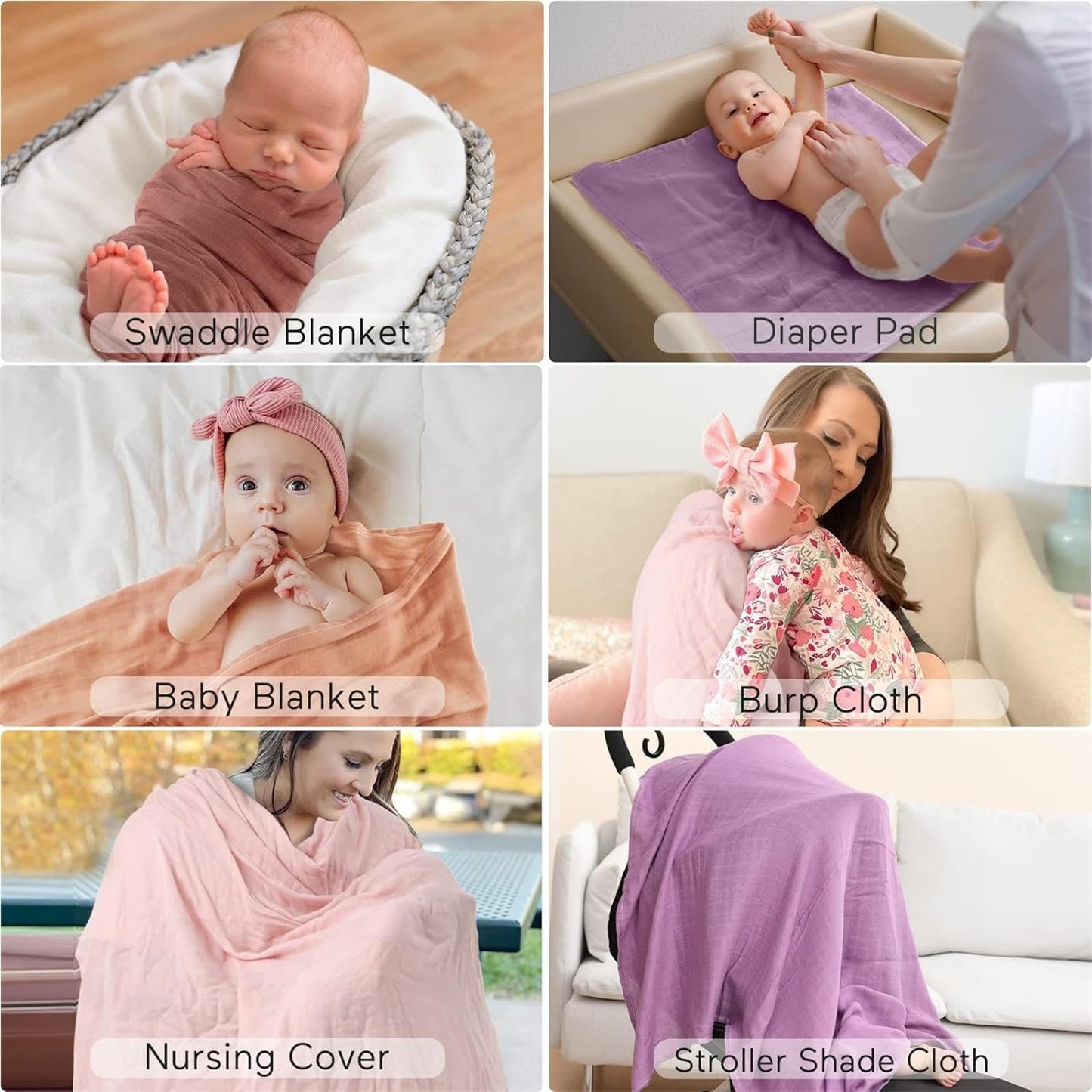 Momcozy Mantas de muselina para envolver al bebé
