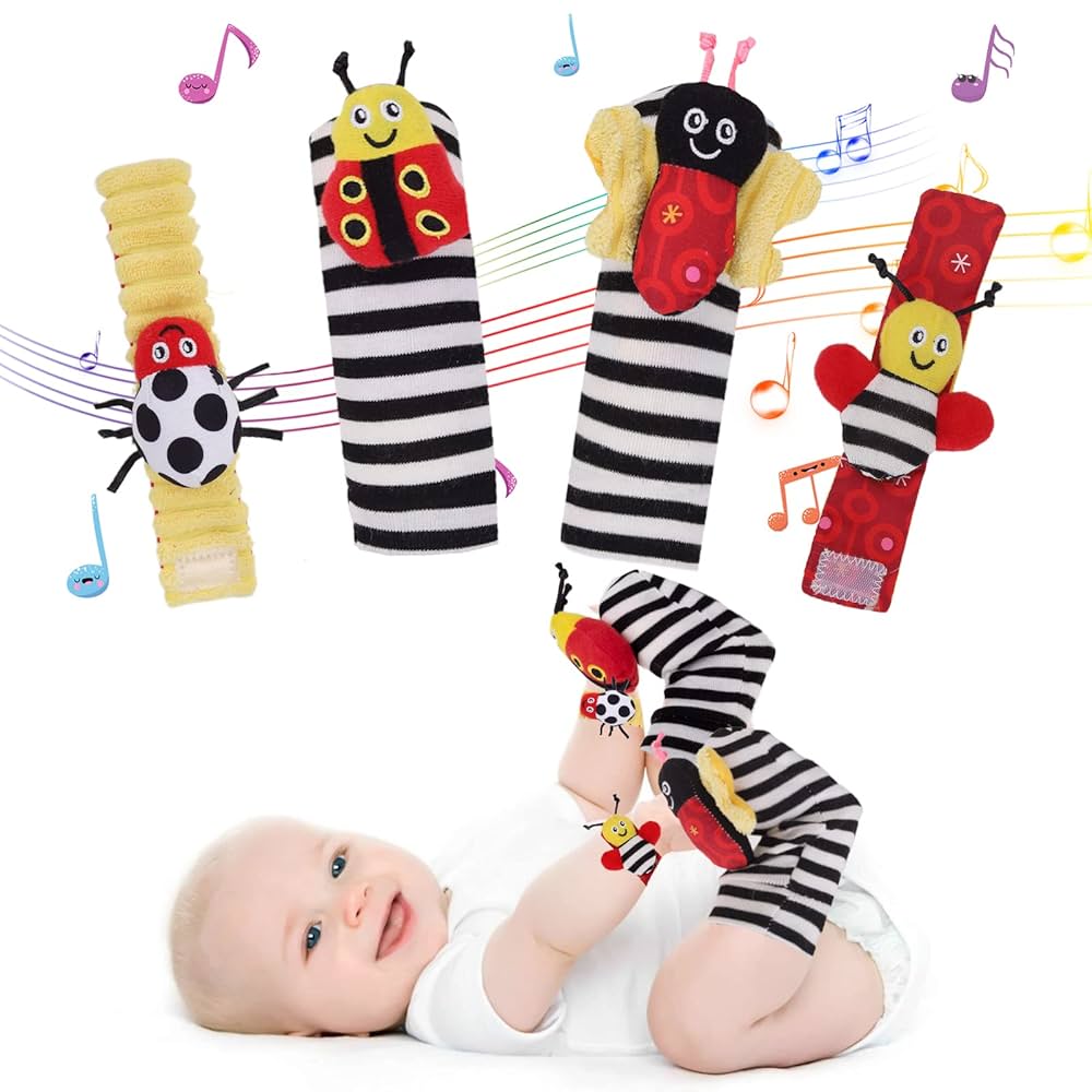 Juego de regalo de calcetines y sonajeros para bebé