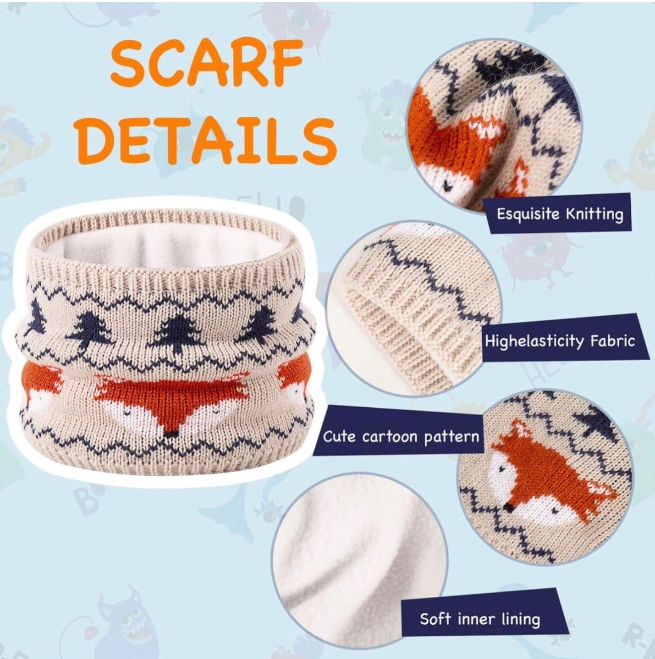 Gorro de punto para niños pequeños con orejeras con forro polar para niños