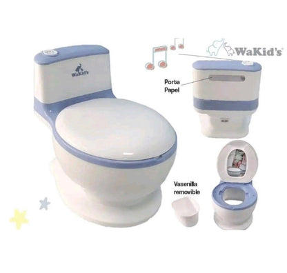 Inodoro para niños con sonido celeste