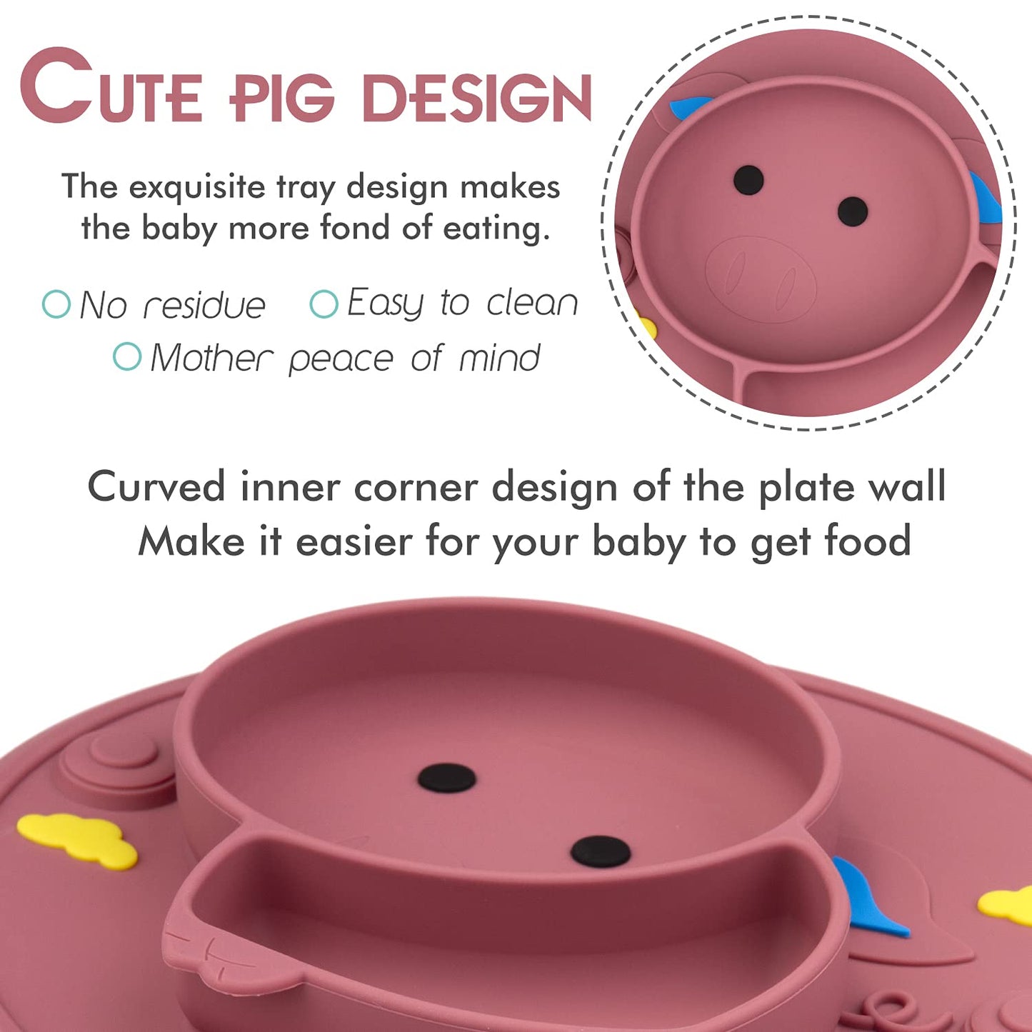 Qshare Plato para niños pequeños
