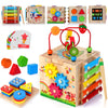 HELLOWOOD - Cubo de actividades de madera para bebés