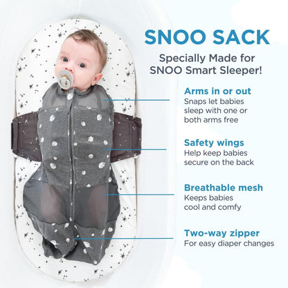 Happiest Baby - Bolsa de dormir SNOO para bebé, 100% algodón orgánico, 4-6 meses