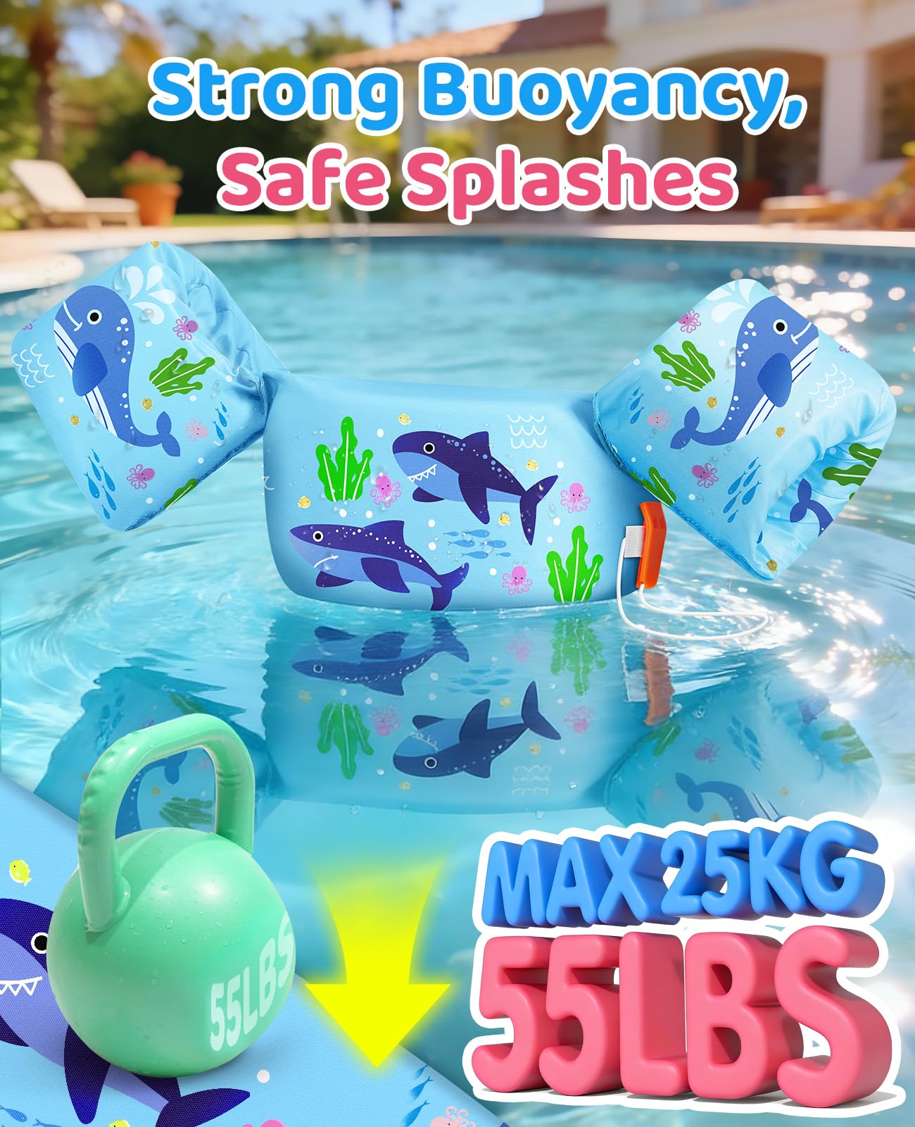 HeySplash Chaleco de Natación para Niños, 22-55 libras
