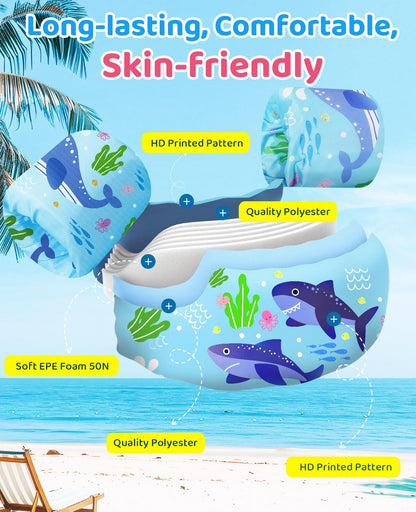 HeySplash Chaleco de Natación para Niños, 22-55 libras