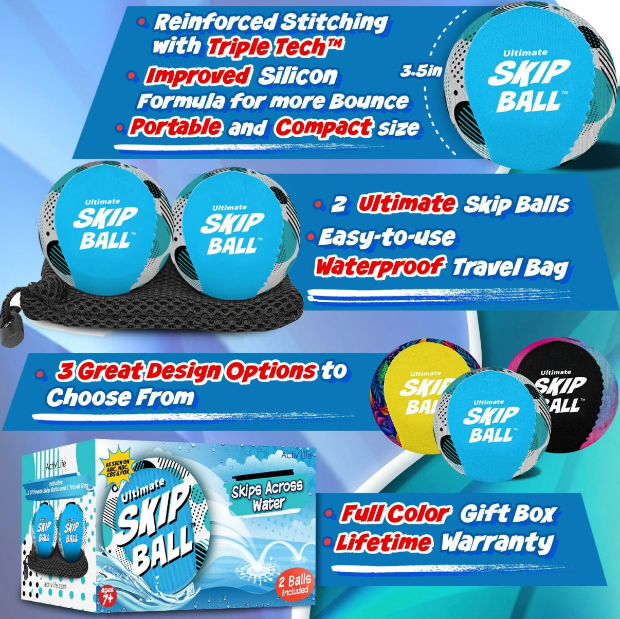 Paquete de 2 pelotas de rebote | Pelotas de agua para playa y pelota de agarre