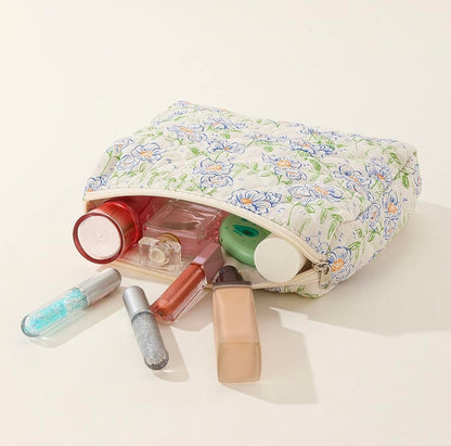 Bolsa de maquillaje de algodón estampada