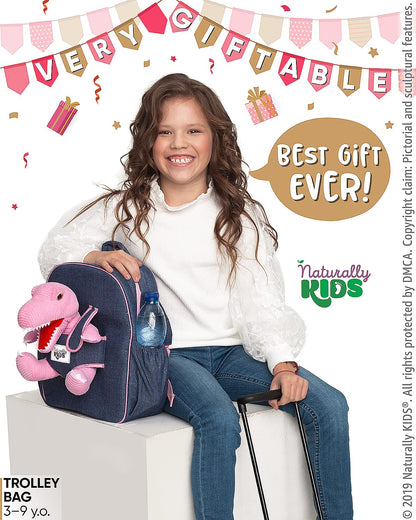Equipaje para niñas con juguetes de dinosaurio, Medium