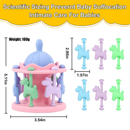 Juguetes para la dentición de bebés de 0 a 12 meses, sonajero de carrusel