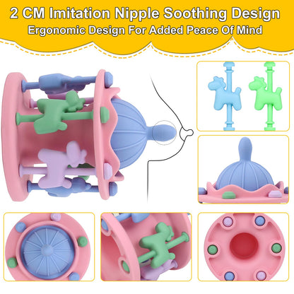 Juguetes para la dentición de bebés de 0 a 12 meses, sonajero de carrusel