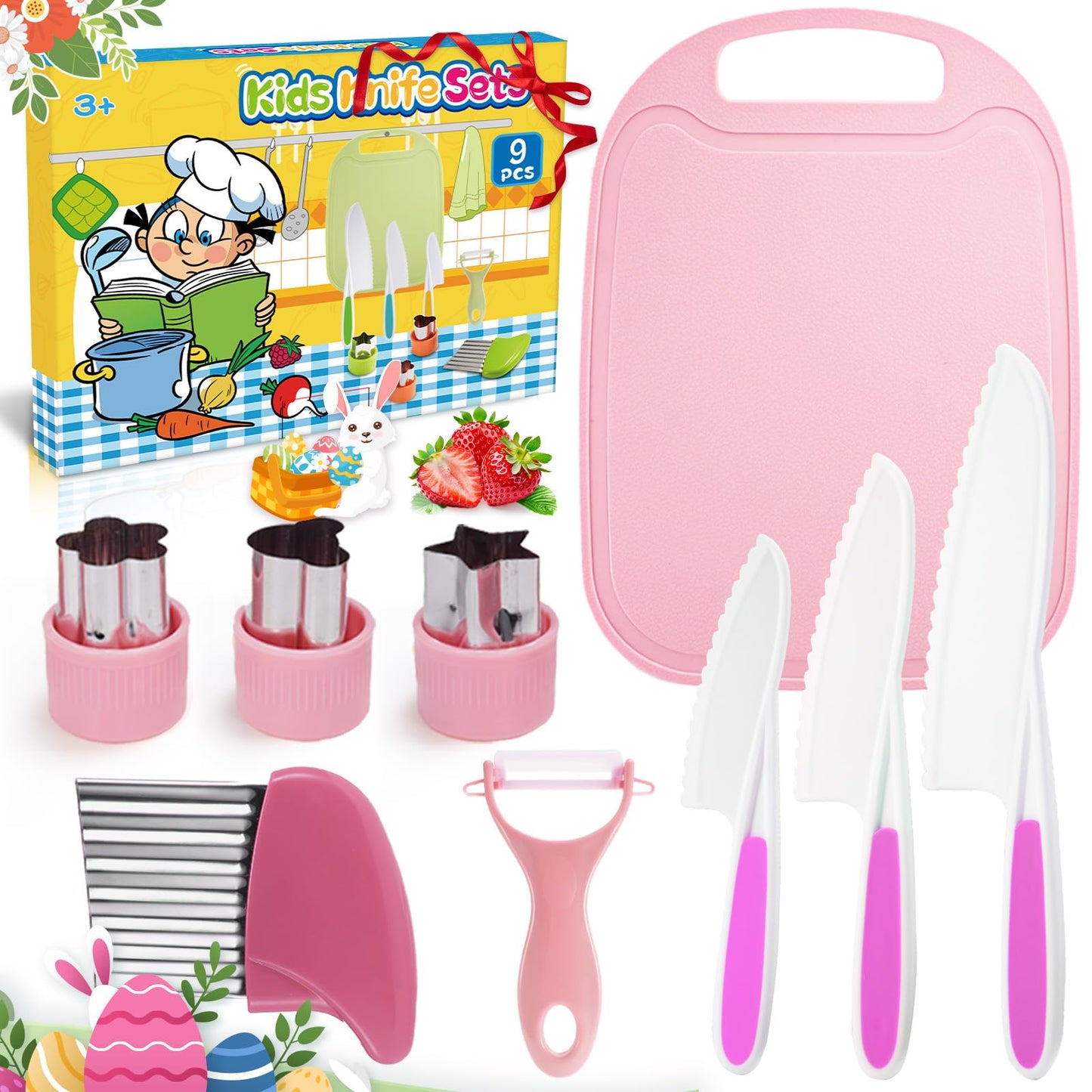9 piezas de juego de cuchillos de cocina seguros de juguete Montessori