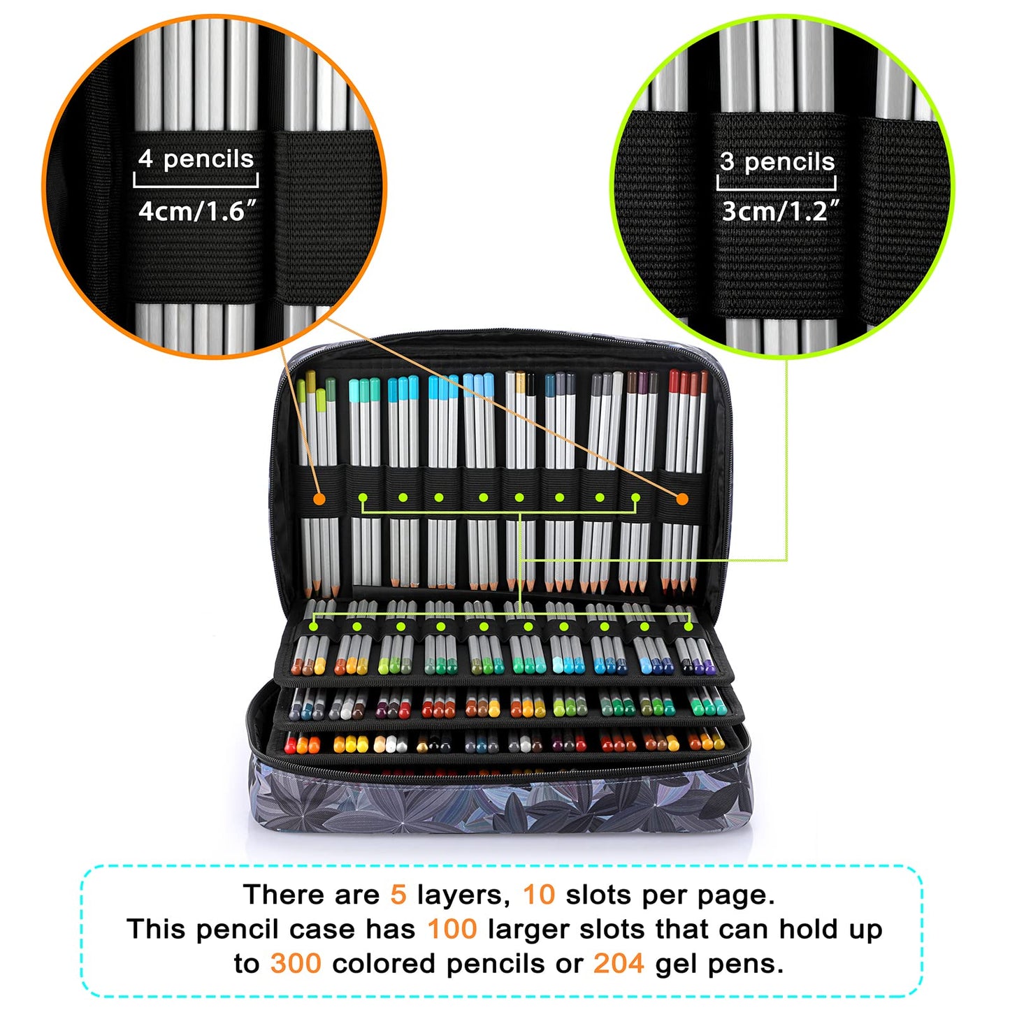 Estuche para lápices de colores BTSKY, organizador para lápices y bolígrafos con 300 ranuras