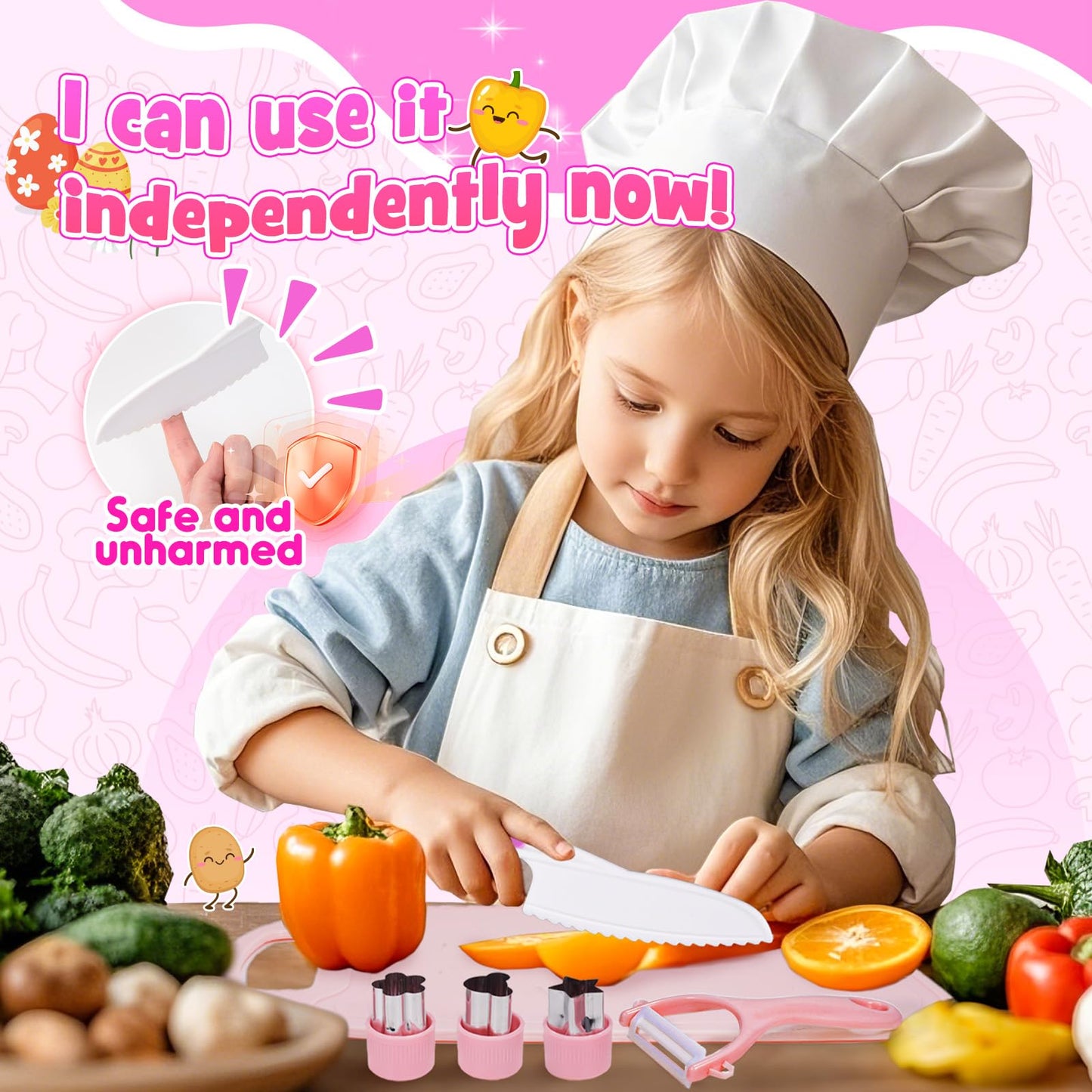 9 piezas de juego de cuchillos de cocina seguros de juguete Montessori