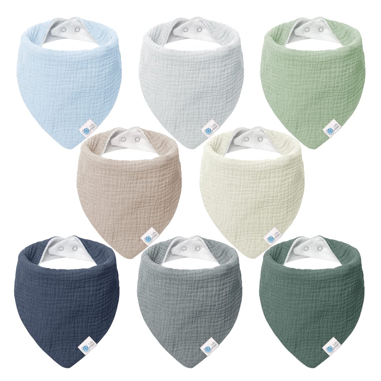 Baberos de muselina Lulumoon para bebé, 100% algodón