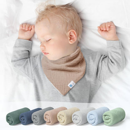 Baberos de muselina Lulumoon para bebé, 100% algodón