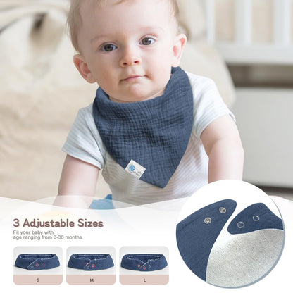 Baberos de muselina Lulumoon para bebé, 100% algodón