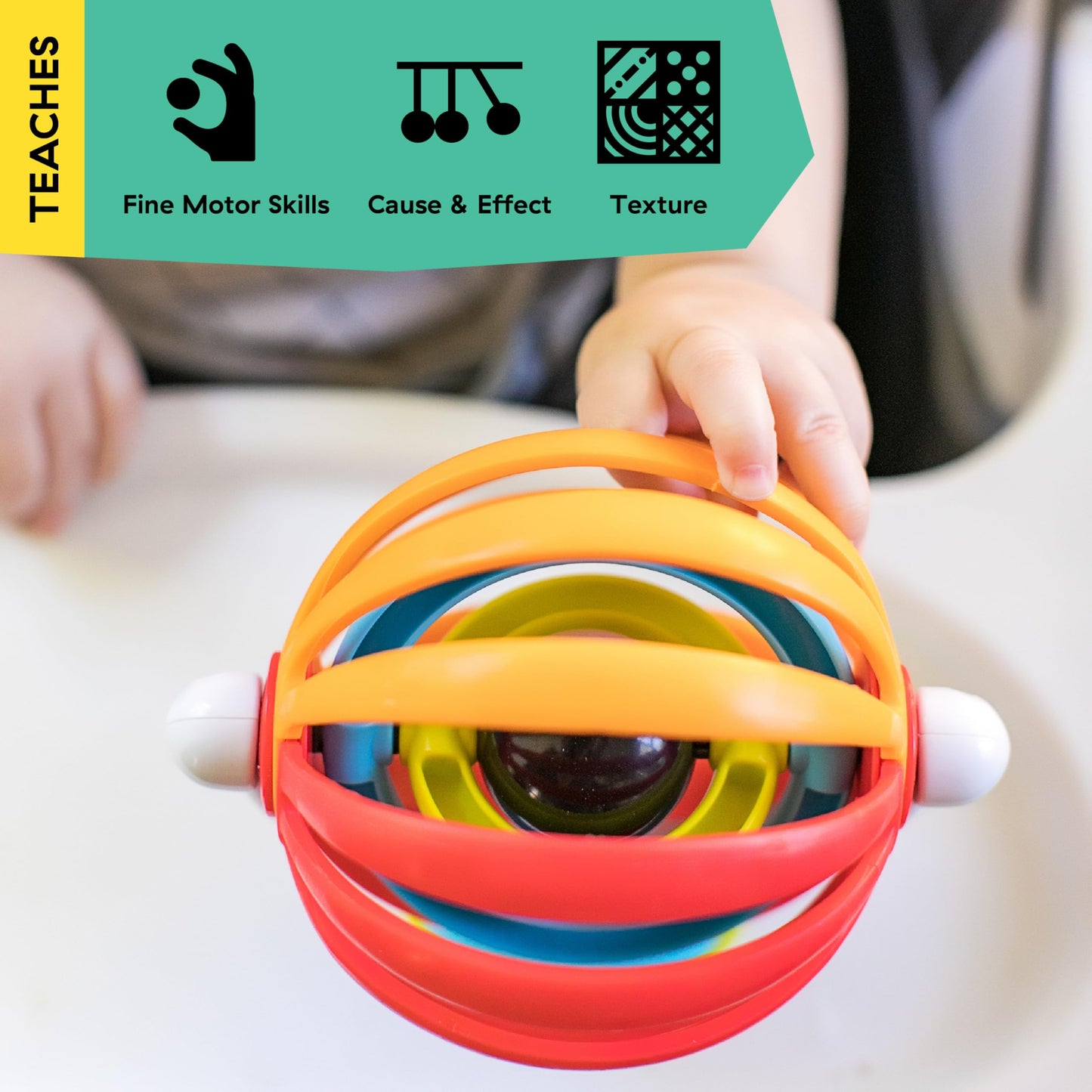 Baby Einstein Sticky Spinner - Juguete de actividades para silla alta sin BPA, a partir de 3 meses
