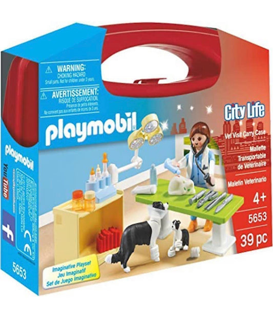 Set de juego con maleta de transporte para visita veterinaria de Playmobil
