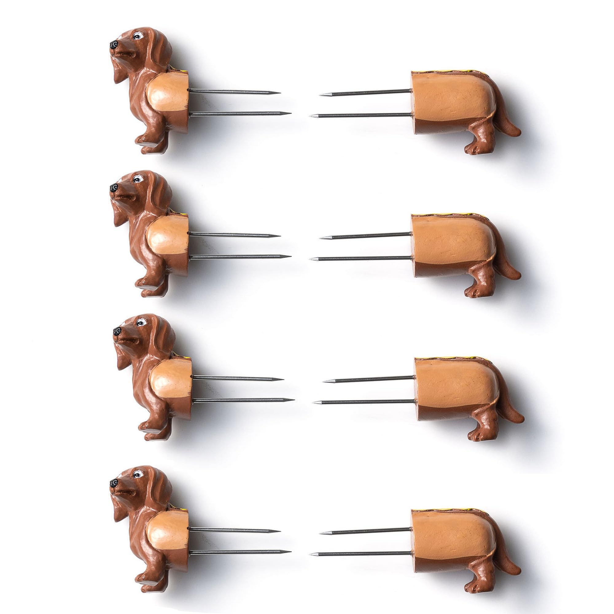 Porta maíz Outset, diseño de perro salchicha, juego de 4 asas para maíz de perro
